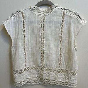 Zara Cream Lace Accent Blouse
